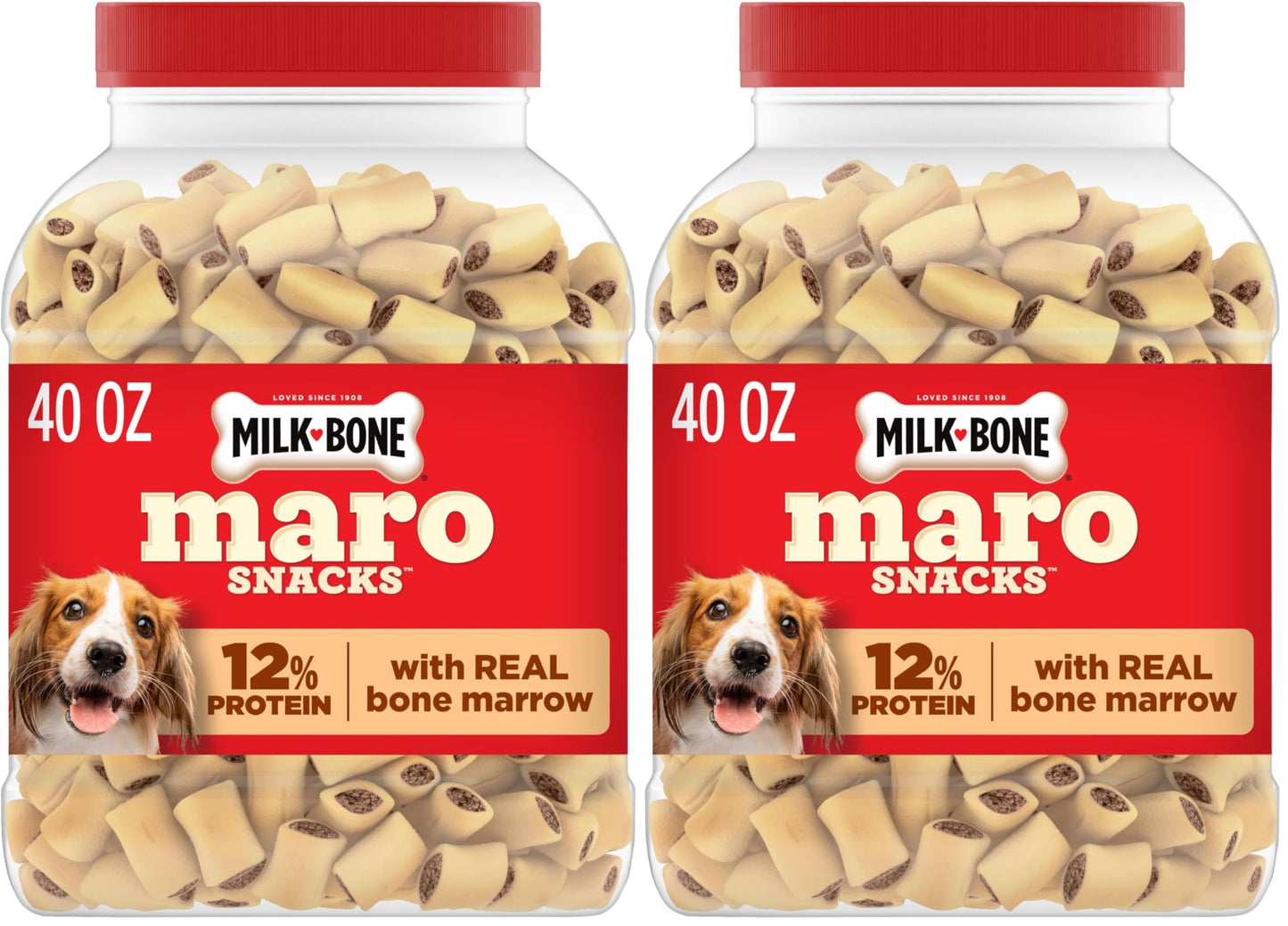 HOTMilk-Bone MaroSnacks Small Dog Treats with Real Bone Marrow, 40 Oz. Canister | Dog treats with 12% protein