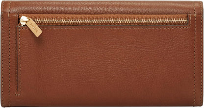 HOTFossil Women's Logan Leather Wallet RFID Blocking Flap Clutch Organizer