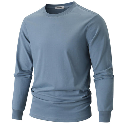 HOTVEIISAR Men's Heavy Weight Crew Neck T-Shirt Mens Premium Cotton Tee - Pre Shrunk S-3XL