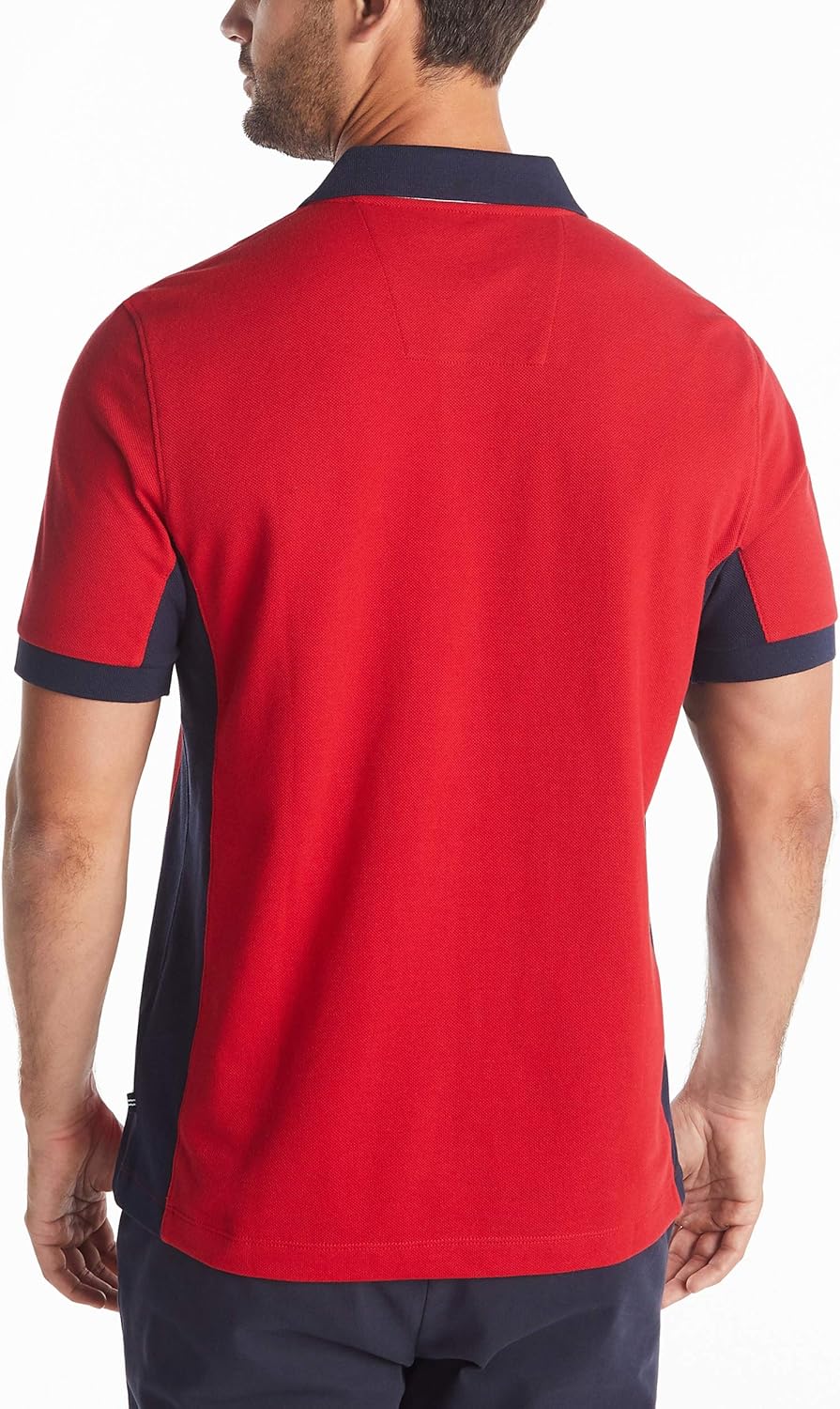 HOTNautica Men's Short Sleeve Color Block Performance Pique Polo Shirt
