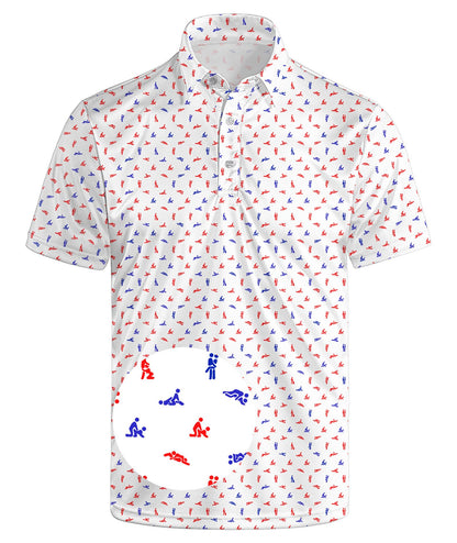 HOTGolf Polos for Men Funny Moisture Wicking Golf Shirts Performance Quick-Dry Polo Shirts Short Sleeve