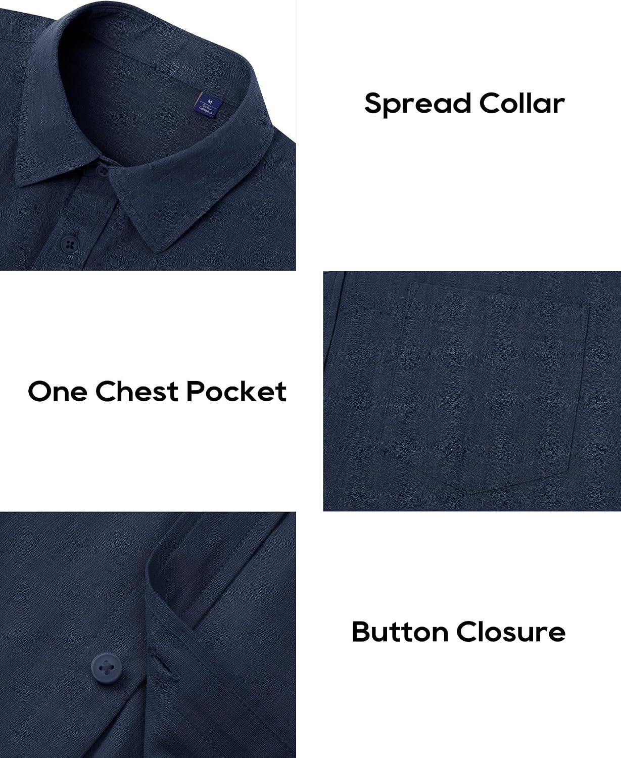 HOTAlimens & Gentle Mens Cotton Linen Textured Shirt Long Sleeve Button Down Shirts Casual Summer Beach Wedding Tops with Pocket