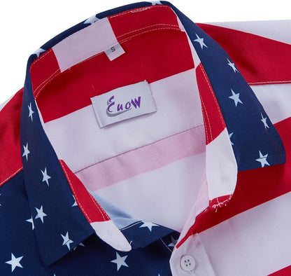 HOTEUOW Men's Hawaiian Shirt Short Sleeve Printed Button Down Beach Shirts