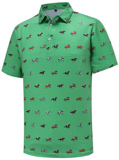HOTMen's Golf Polo Shirts Short Sleeve Performance Moisture Wicking Dry Fit Funny Golf Polo Shirts for Men