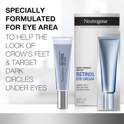 HOTNeutrogena Rapid Wrinkle Repair Retinol Eye Cream for Dark Circles, Daily Anti-Aging Under Eye Cream with Retinol & Hyaluronic Acid to Fight Fine Lines, Wrinkles, & Dark Spots, 0.5 fl. oz