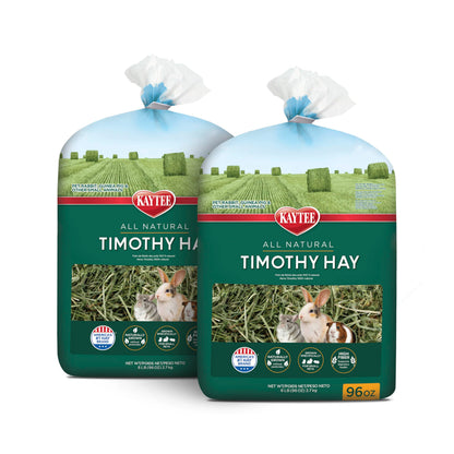 HOTKaytee Timothy Hay, High Fiber, Grown Specifically for Small Animals, Rabbits, Guinea Pigs, Chinchillas, Ideal Bulk Order for Small Pets, 3 Pounds