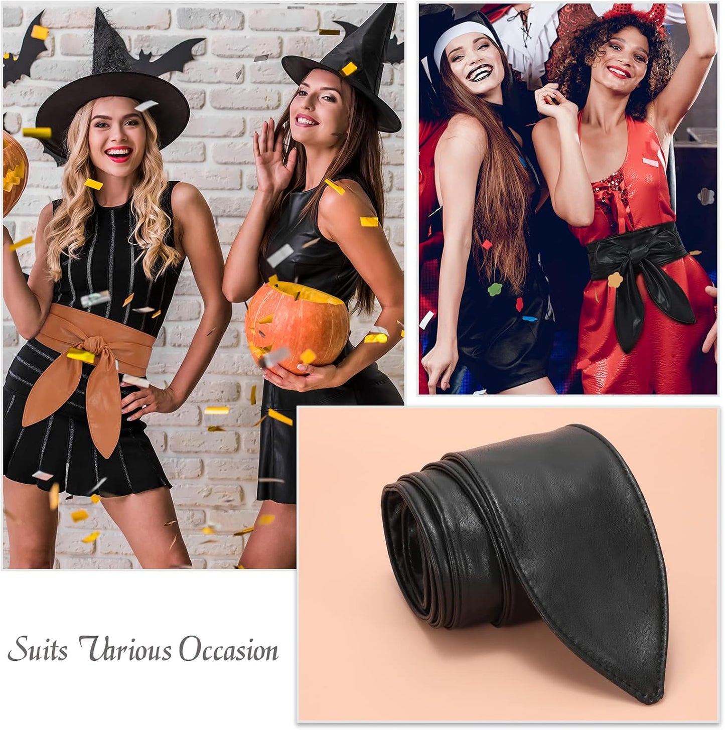 HOTWHIPPY Women Obi Belt Fashion Wrap Around Wide Waistband Knotted Belt for Dress