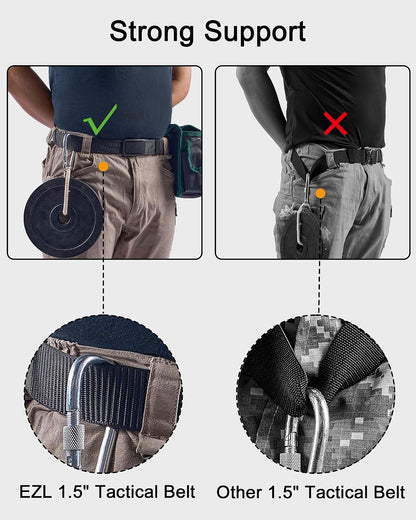 HOTEZL Men's Tactical Belt, 1.5" Nylon Ratchet Belt for Work Duty EDC | Trim to fit with ratchet micro-adjustment; heavy-duty 1.5" wide, 4mm thick nylon strap built for military & everyday wear.