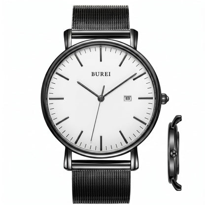 HOTBUREI Men Wrist Watches Fashion Minimalist Thin Analog Quartz Waterproof Watches for Men, Refined Gifts for Men, Boyfriend, Husband, Dad