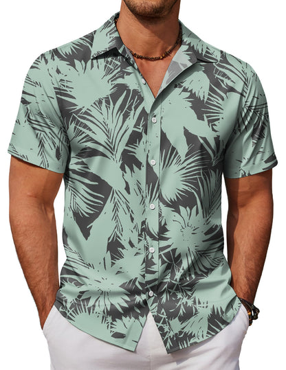 HOTCOOFANDY Mens Hawaiian Shirts Short Sleeve Button Down Aloha Shirt Casual Beach Clothes