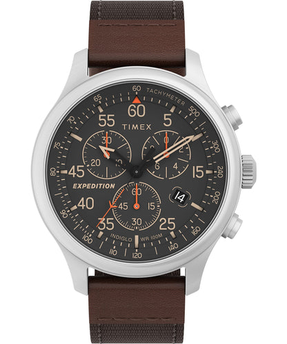 HOTTimex Expedition Field Chronograph 43mm Men’s Analog Watch | INDIGLO Backlight | Durable Comfortable Adjustable Strap | Rugged Outdoor Watch | 100M Water Resistance