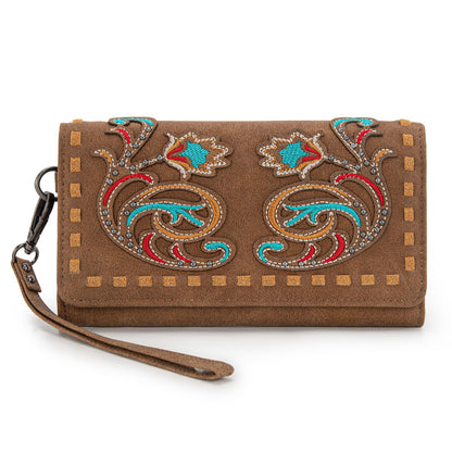 HOTMontana West Wristlet Wallets for Women Western Trifold Wallet Purse with Card Holder MW1340-W002TN