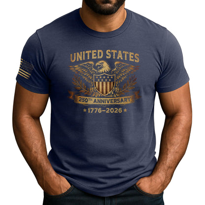 HOT250 Anniversary USA Shirt, USA Eagle Graphic Shirt for Men | Show your pride with these stylish men's patriotic shirts, designed for bold expression and comfortable, everyday wear
