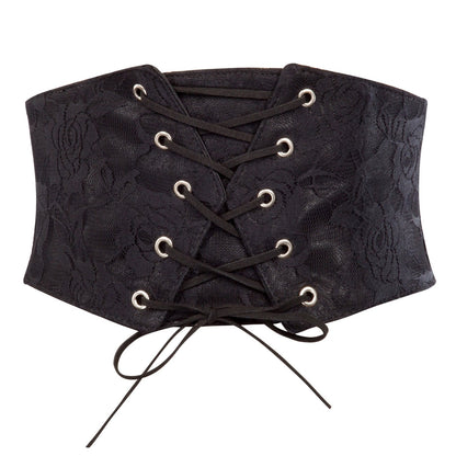 HOTGRACE KARIN Women's Elastic Wide Waist Belt Renaissance Pirate Corset Cinch Belt Cosplay Costume with Press Button