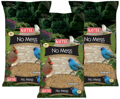 HOTKaytee Wild Bird (No Mess or Waste Free) Food Seed Blend For Blue Jays, Woodpeckers, Juncos, Cardinals, Grosbeaks, Sparrows, and Finches, 10 Pound, (Packaging May Vary)
