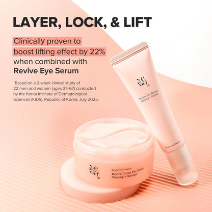 HOTBeauty of Joseon Revive Under Eye Patch with Retinal and Ginseng, for Puffy Eyes, Fine Lines and Wrinkles, Collagen, Peptide, Adenosine and Bakuchiol, for All Skin Types, 60 Sheets, 30 Pairs