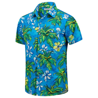 HOTJ&DHUASHA Men's Hawaiian Shirts Casual Button Down Short Sleeve Beach Tropical Aloha Shirt