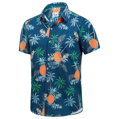 HOTEUOW Men's Hawaiian Shirt Short Sleeve Printed Button Down Beach Shirts