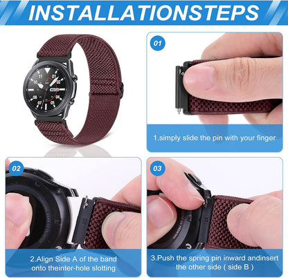 HOTCompatible with 16mm 18mm 19mm 20mm 22mm 24mm Watch Bands Quick Release Replacement Wristband,Adjustable Stretchy Nylon Solo Loop Straps Fabric Braided Sport Elastic Bands for Men Women