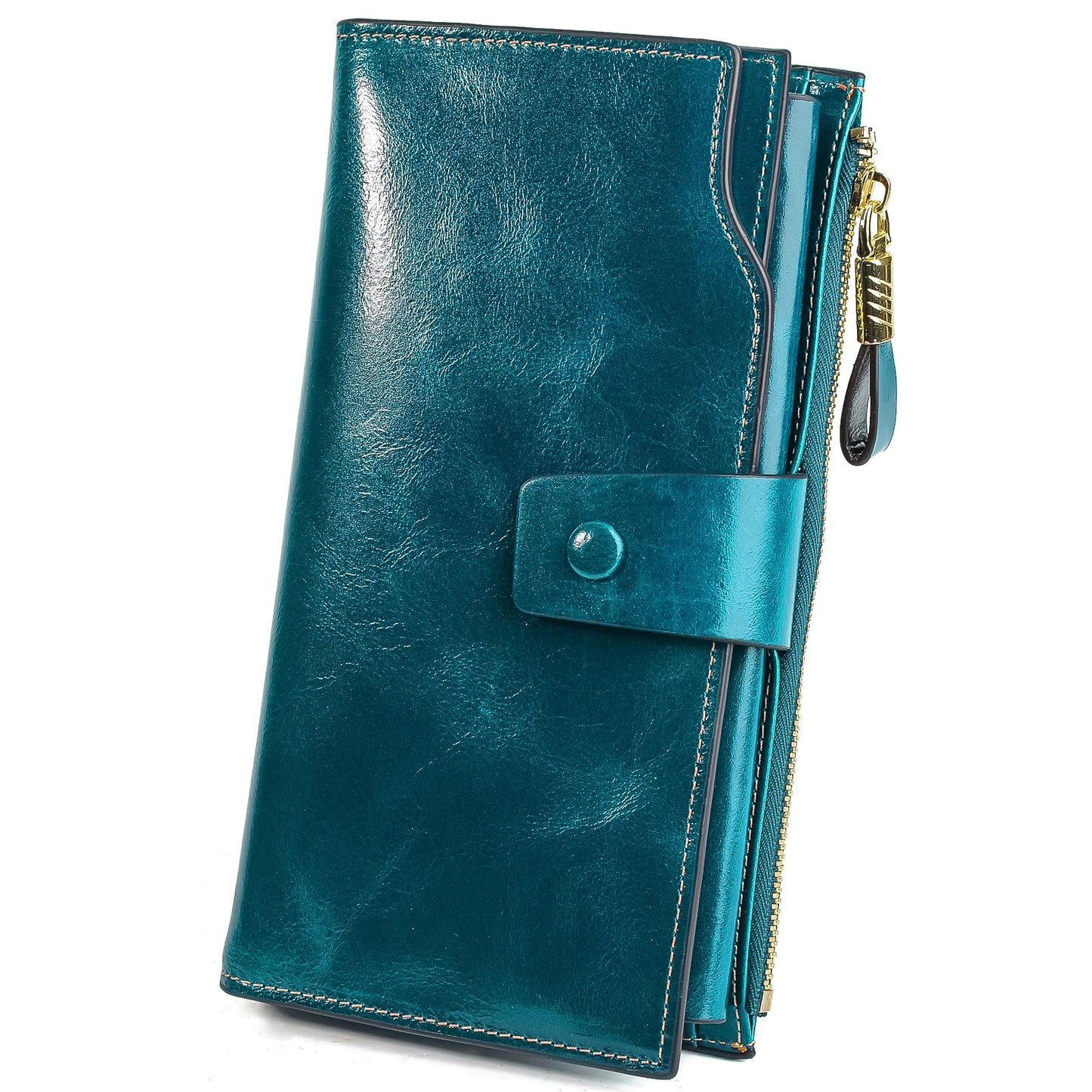 HOTYALUXE Women's Genuine Leather Wallet RFID Blocking Multi Card Holder with Cell Phone Pocket Mothers Day Gifts