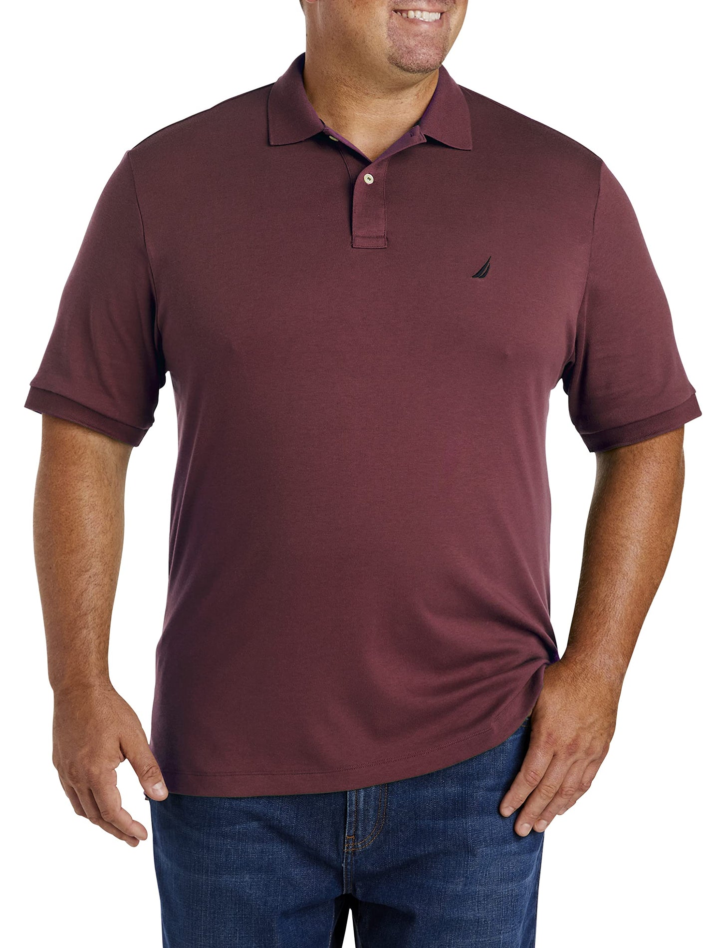 HOTNautica Men's Classic Fit Short Sleeve Dual Tipped Collar Polo Shirt