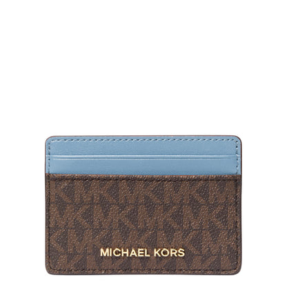 HOTMichael Kors Women's Jet Set Card Holder, Gold-Tone Hardware/Black, One Size