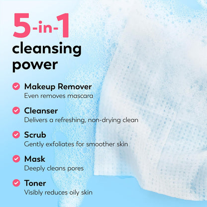 HOTOlay Makeup Remover Wipes, Daily Facials Hydrating Face Cleanser for Normal to Dry Skin, Alcohol & Fragrance Free, Soft Face Wash Towels, Travel Essentials for Women, Convenient Dry Cloths, 66 ct