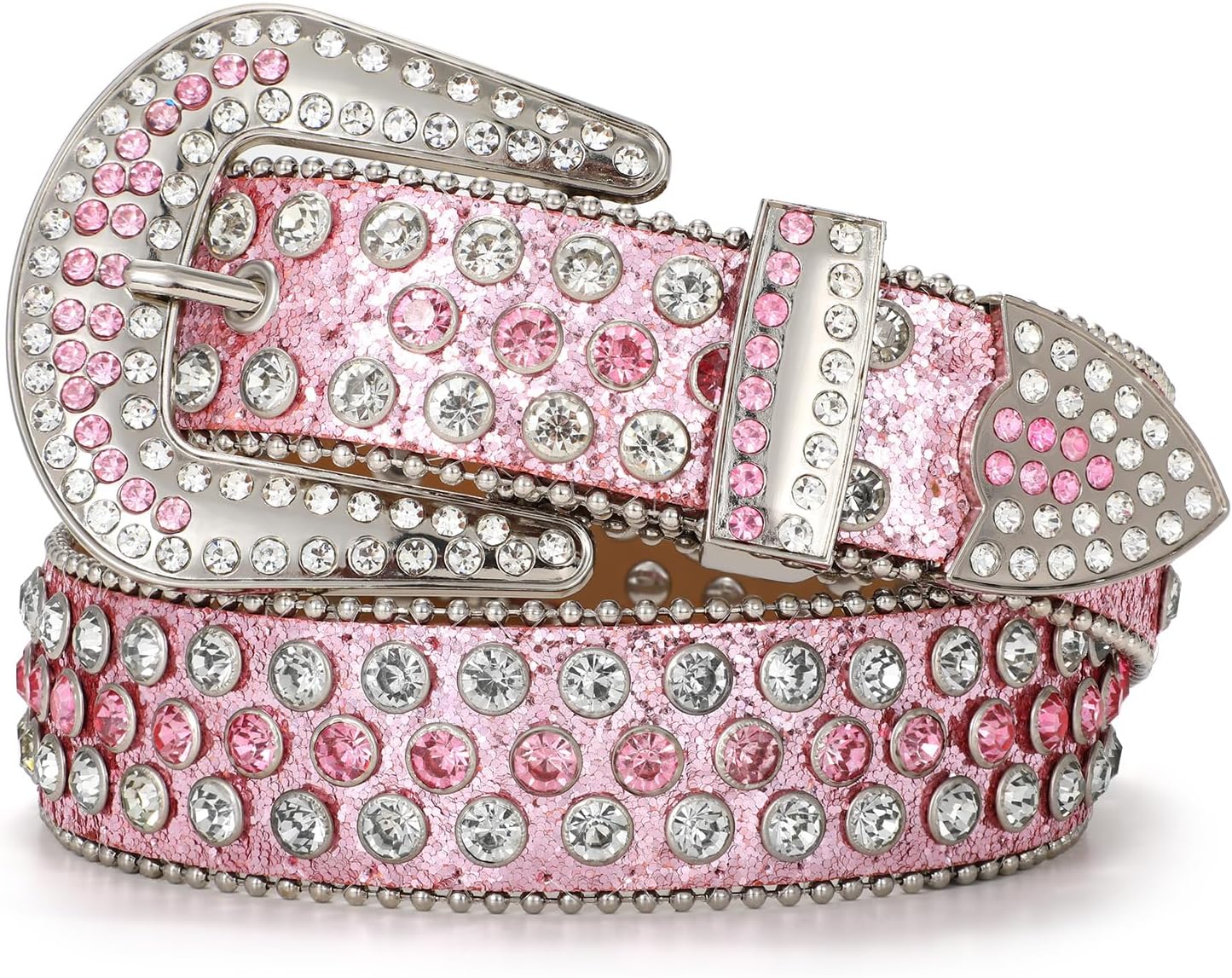 HOTBELTROAD Rhinestone Belt Goth Bling Belts for Women and Men Western Cowboy Cowgirl Belts for Jeans, Halloween Belt