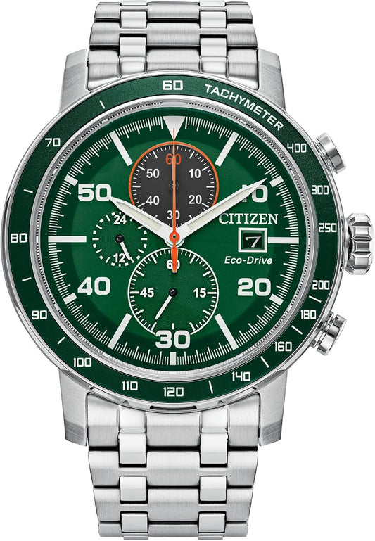 HOTCitizen Men's Eco-Drive Weekender Brycen Chronograph Watch Stainless Steel Case