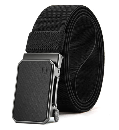 HOTCHAOREN Mens Ratchet Belt – 1.5" Stretch Nylon Belts for Casual, Work, Golf – Adjustable Fit for Everyday Comfort