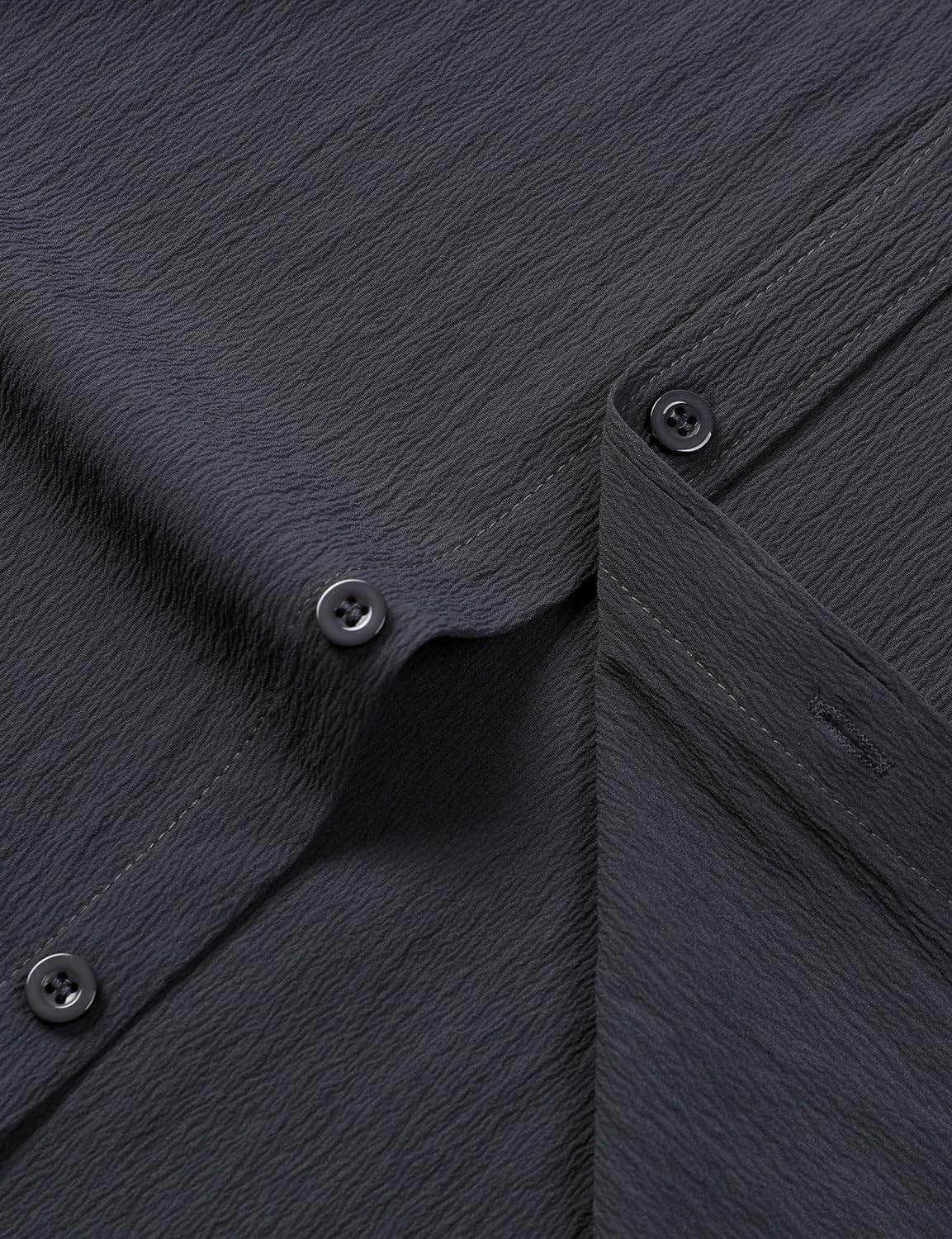 HOTJEMITOP Mens Stretch Wrinkle Free Texture Shirts | Lightweight, Summer, Beach, Stylish, Button Down, Short Sleeve, Casual, Vacation