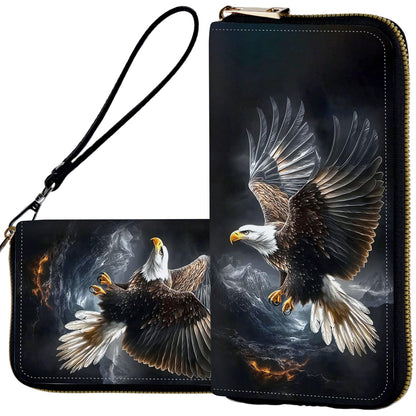 HOTWristlet Wallets for Women,Ladies Women's Wallet,Clutch Purses for Female Leather Large Capacity Credit Card Holder with Zipper Slim Cute Coin Pocket,RFID Blocking,Glitter Green Dragon