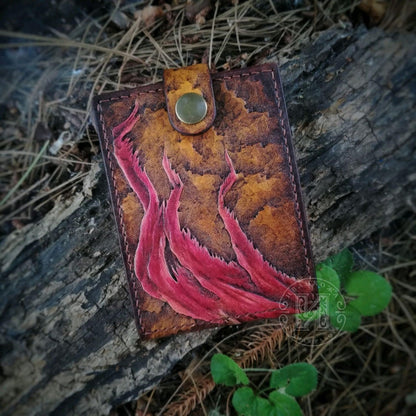 HOTTheodoros King Lion Leather Wallet for Men, Genuine Full Grain Leather Bifold Wallet, Handmade Hand-Tooled, Hand-Carved & Hand-Painted Wallet, RFID Blocking, Personalized Custom Gift for Men