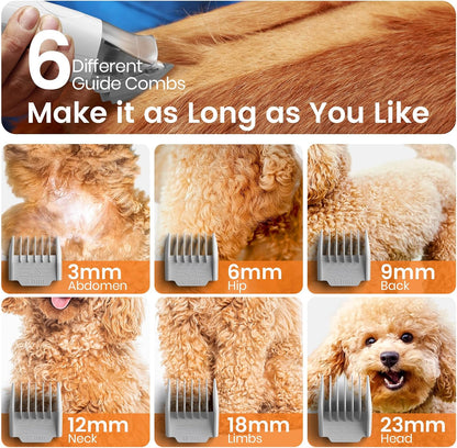 HOToneisall Dog Grooming Vacuum, Pet Grooming Vacuum with Clipper Nail Grinder, 1.5L Dust Cup Dog deshedding Brush with 7 Tools for Shedding Pet Hair, Home Cleaning(Blue)