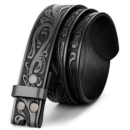 HOTBELTROAD Western Leather Belt Strap for Men Women Cowboy Cowgirl Leather Mens Belts for Jeans Birthday Christmas Belt Gifts