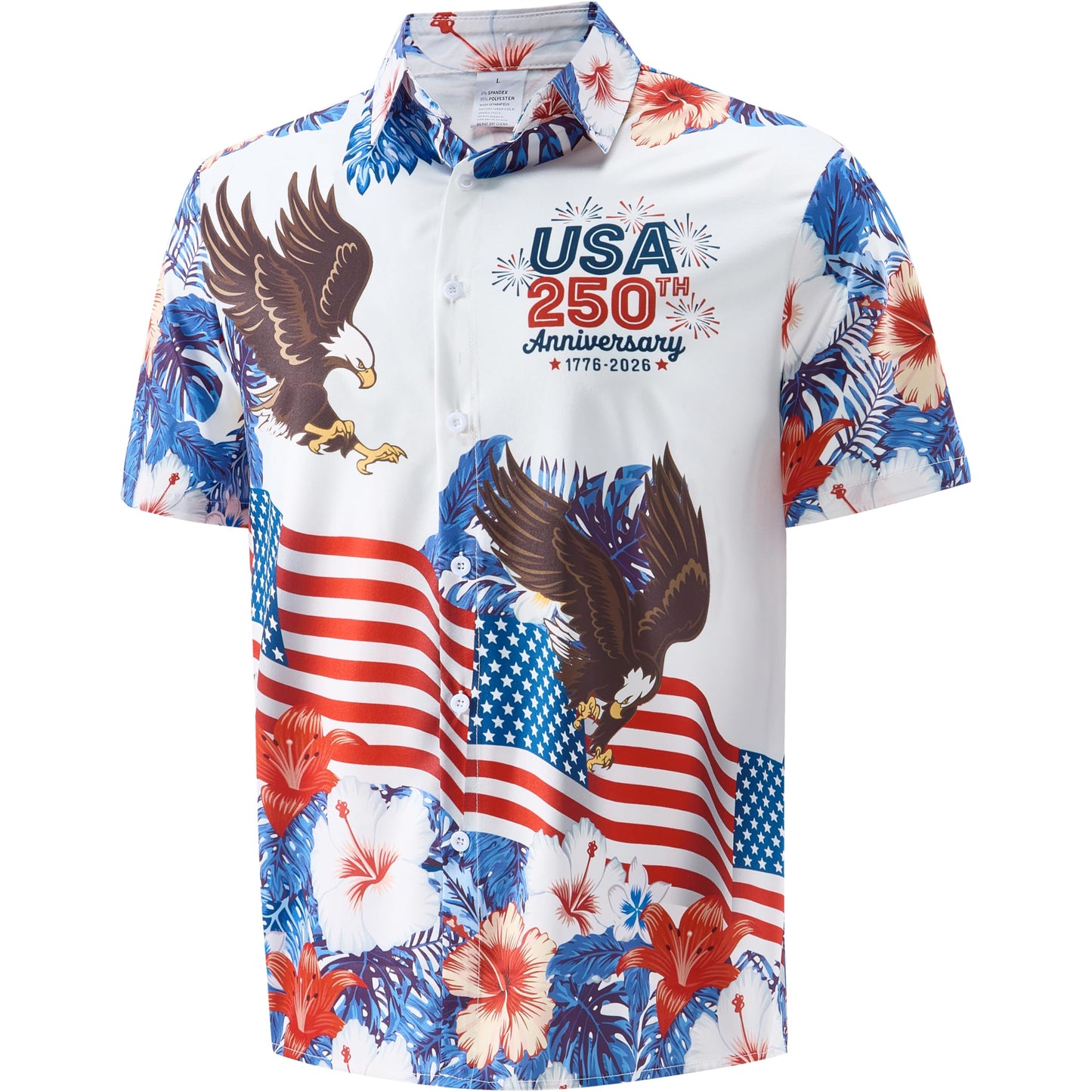 HOTMen's Casual Button Down Shirts Regular Fit Short Sleeve Hawaiian Shirt for Men