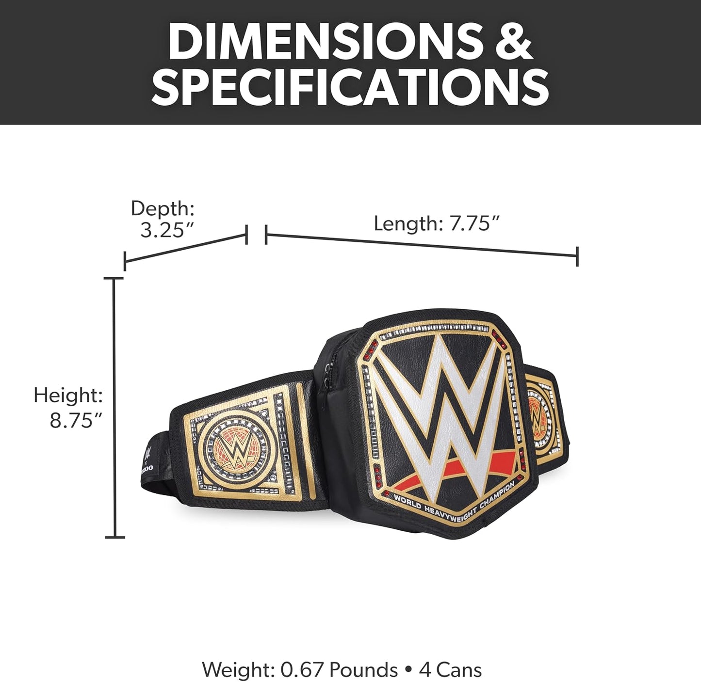 HOTIgloo WWE Championship Fanny Pack | Insulated Belt Wearable Cooler