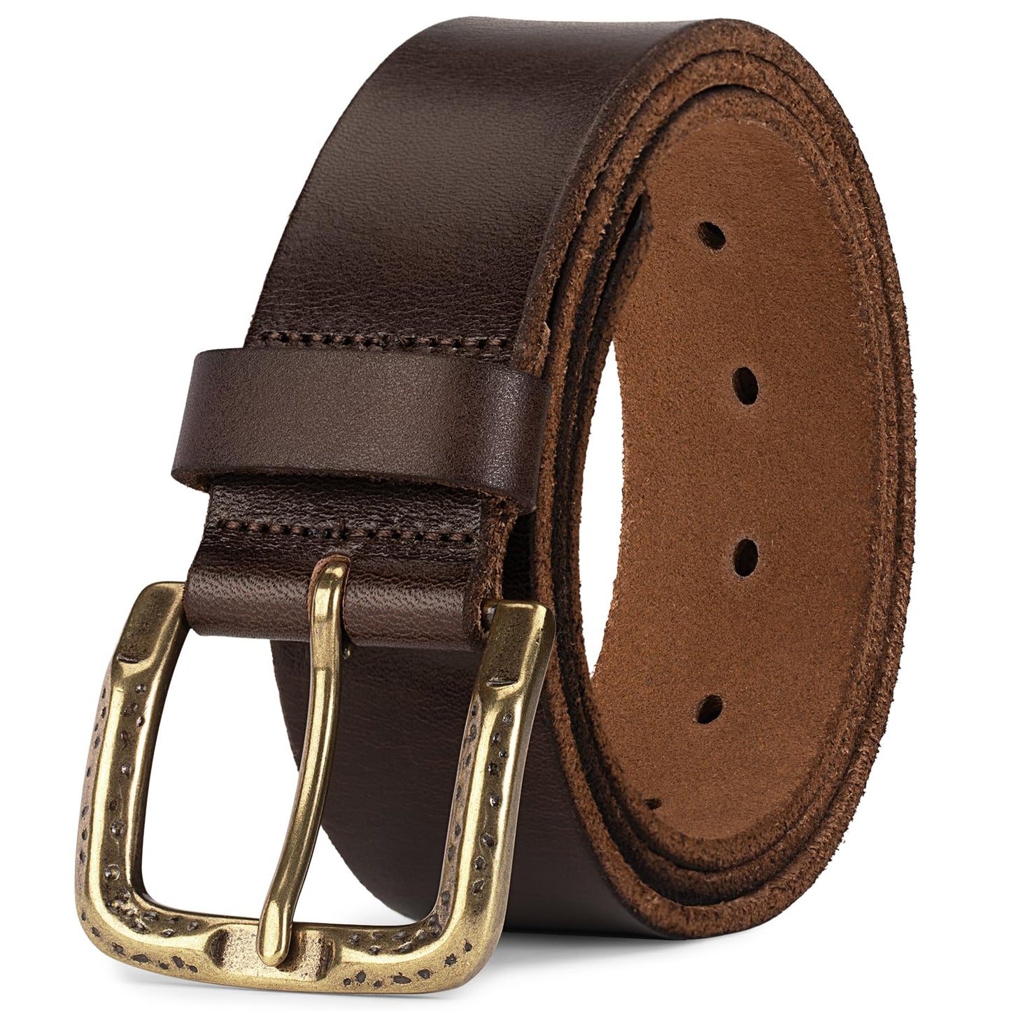 HOTThicken Full Grain Leather Mens Belt Heavy Duty Mens Work Belt Mens Belt High Hardness Buckle Packed In Gift Box