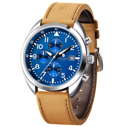 HOTSAPPHERO Mens Watch 50M Waterproof Luminous Quartz Analog Watches with Date Display Casual Stylish Work Business Classic Silicone Strap Men's Wrist Watches Elegant Gifts for Men