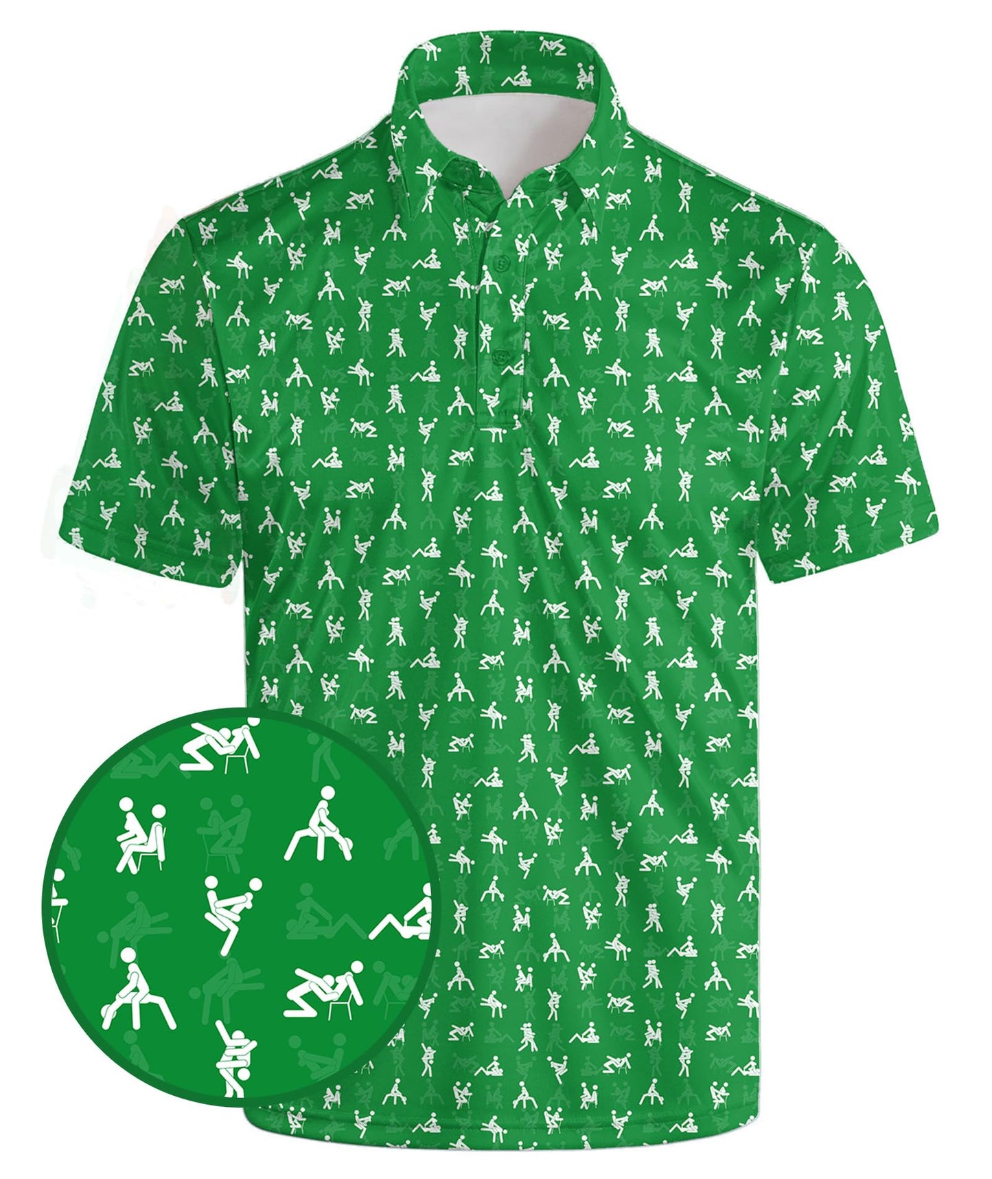 HOTGolf Polo Shirts for Men Funny Print Quick Dry Short Sleeve Performance Golf Shirts Moisture Wicking Polo Shirts