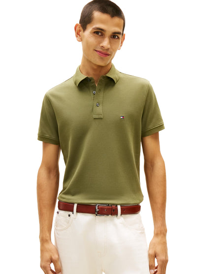 HOTTommy Hilfiger Men's Short Sleeve Polo Shirts in Slim Fit with Stretch and Organic Pique Cotton