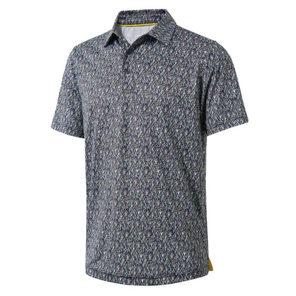 HOTGolf Shirts for Men Dry Fit Short Sleeve Print Performance Moisture Wicking Polo Shirt