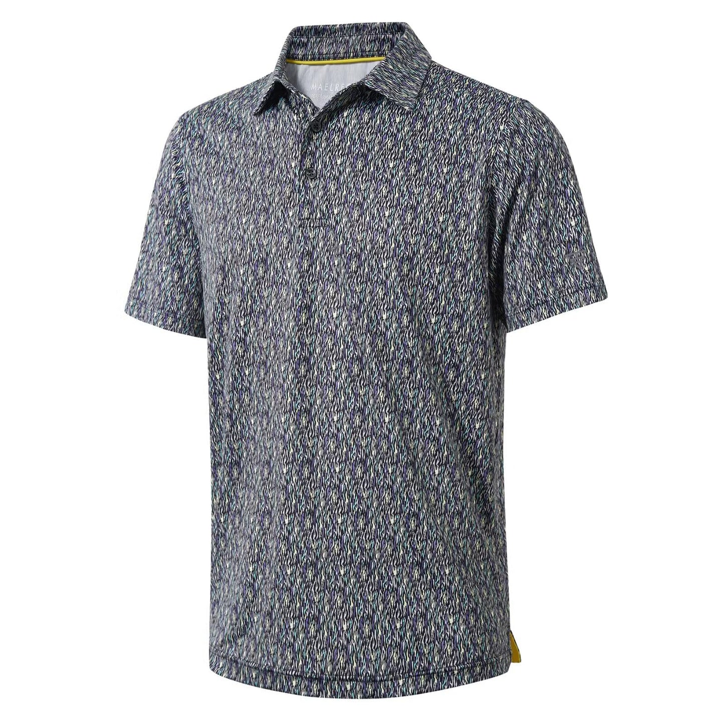 HOTGolf Shirts for Men Dry Fit Short Sleeve Print Performance Moisture Wicking Polo Shirt