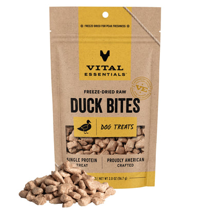 HOTVital Essentials Freeze Dried Dog Treats, Salmon Bites, 2.5 oz Bag | Single Animal Protein, Premium Quality, Grain-Free Training Treats, USA Made with U.S. & Globally Sourced Ingredients