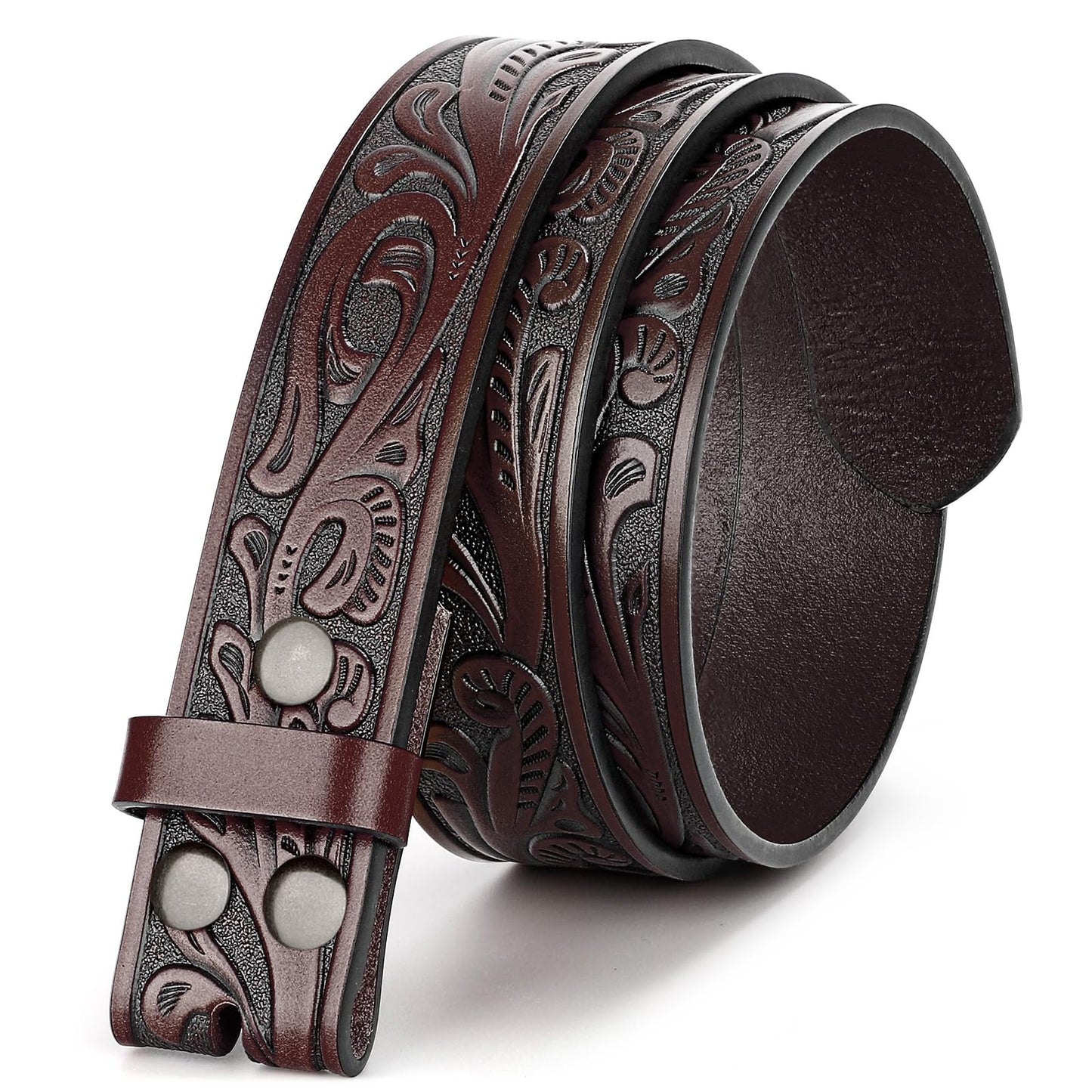 HOTBELTROAD Western Leather Belt Strap for Men Women Cowboy Cowgirl Leather Mens Belts for Jeans Birthday Christmas Belt Gifts