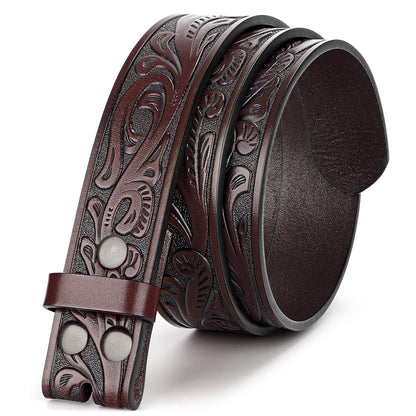 HOTBELTROAD Western Leather Belt Strap for Men Women Cowboy Cowgirl Leather Mens Belts for Jeans Birthday Christmas Belt Gifts