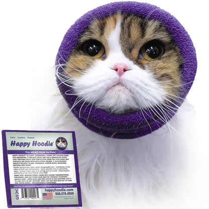 HOTHappy Hoodie The Original Dog & Cat Calming Band - American Brand - Anxiety Relief/Noise Protection - Grooming - Thunder - Fireworks (Black) - Since 2008, Large (Pack of 2)