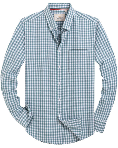 HOTAlimens & Gentle Mens Solid Oxford Shirt Long Sleeve Dress Shirt Work Casual Button Down Shirts with Pocket