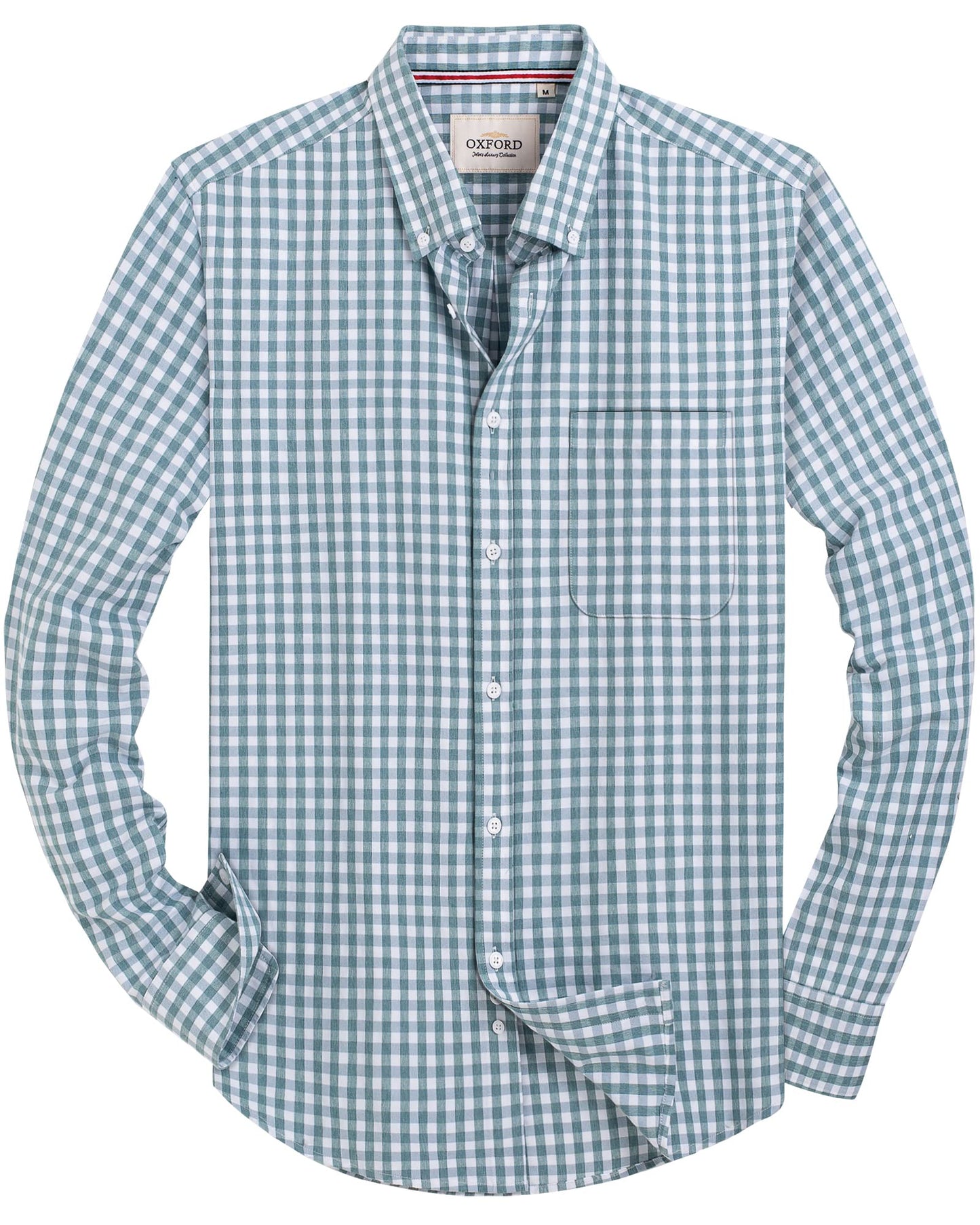 HOTAlimens & Gentle Mens Solid Oxford Shirt Long Sleeve Dress Shirt Work Casual Button Down Shirts with Pocket