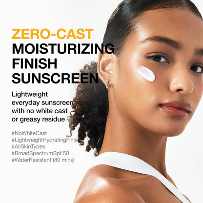 HOTAnua, Zero-Cast Moisturizing Sunscreen SPF 50, Glow Natural Sunscreen for face, No White Cast, Hyaluronic Acid, Niacinamide, Oil-Free, Korean Skincare, 1.69 fl oz